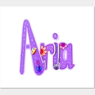 Aria popular girls first name. Personalized personalised customised name Aria Posters and Art